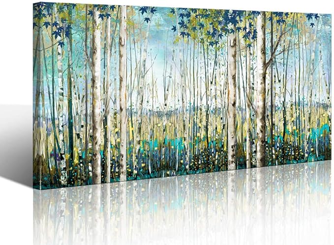 Forest & Mountain Wall Art Green Framed Nature Landscape Pictures for Living Room, Bedroom & Office Large Paintings Wall Decor Tree and Artwork for Wall Decor