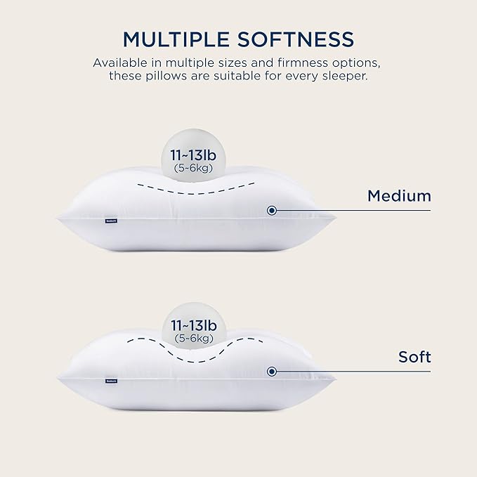 Bedsure Medium Firm King Pillows 2 Pack, Bed Pillows for Sleeping King Size Set of 2, Hotel Quality Premium Down Alternative for Medium Supportive Filling for Side, Back Sleepers