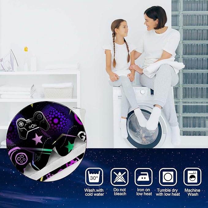 MissHope Gaming Curtains Boys Teen Girls Gamer Game Controller Curtain Men Dad Husband Game Handle Decor Bedroom Living Room Darkening Grommet Window Drapes 2 Panels, 52x84Inch