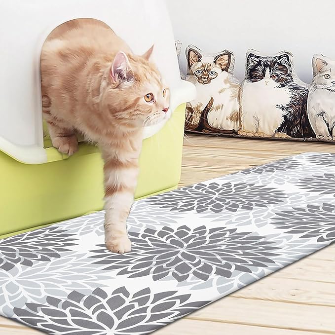 HEBE Anti Fatigue Kitchen Rug Sets 2 Piece Non Slip Kitchen Mats for Floor Cushioned Kitchen Rugs and Mats Waterproof Comfort Standing Mat Runner for Kitchen,Home Office,Sink,Laundry