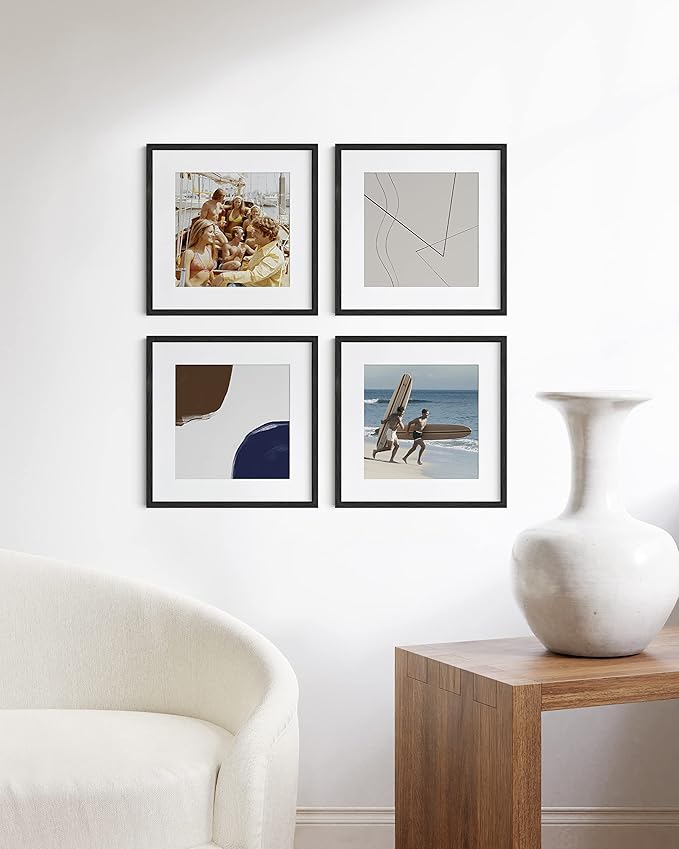 HAUS AND HUES Black Square Frames Set of 4-16x16