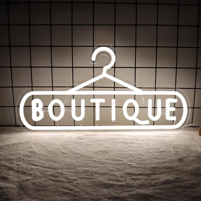Balanar Boutique Neon Signs for Wall Decor Led Business Signs Suitable for Boutique Shops Christmas Birthday Party Gift Led Art Wall Hanging Decorative Lights Unique Gift