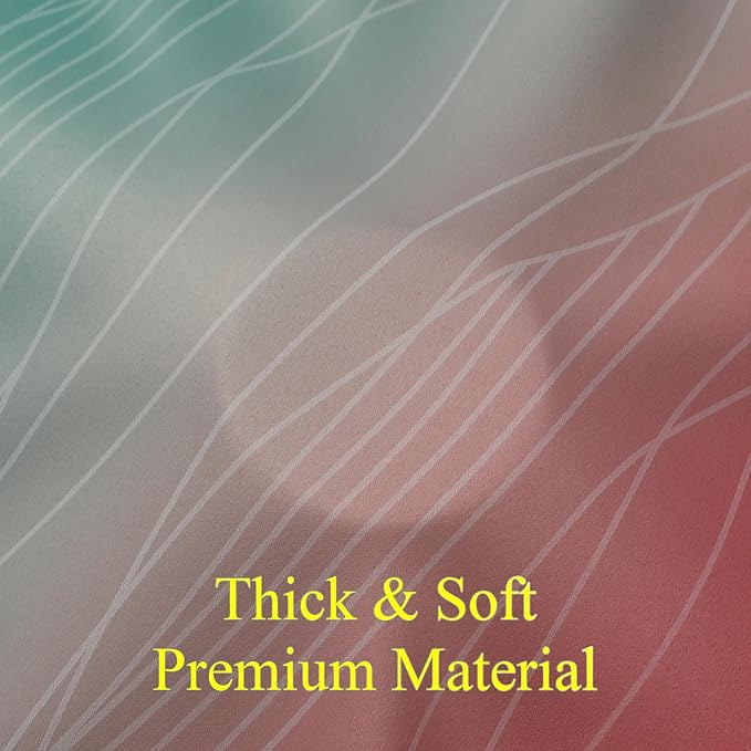 Estelar Textiler Red and Green Blackout Curtains for Kitchen 54 Inch Length, Full Room Darkening Gradient Grommet Drapes for Kids Room, Thermal Insulated Ombre Curtains for Bathroom, 52Wx54L, 2 Panels