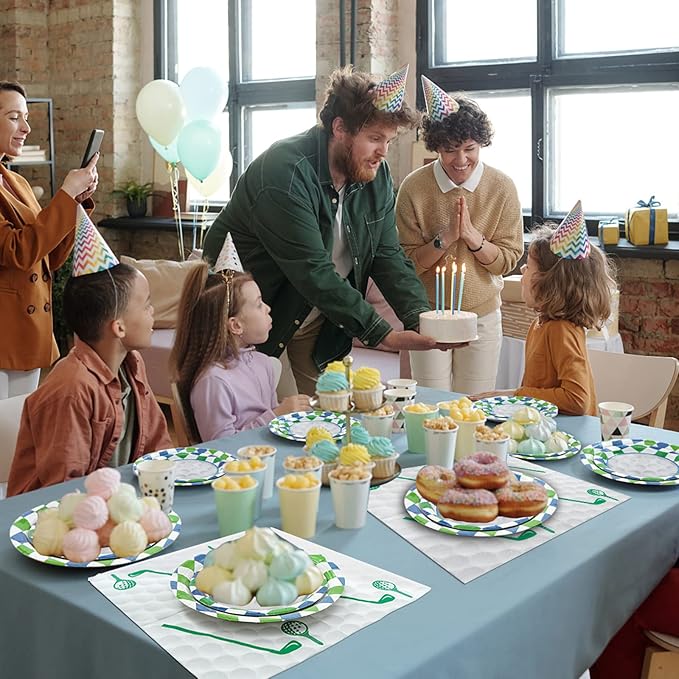 180Pcs Golf Party Supplies Paper Plates and Napkins Serve 60 Disposable Tableware Set for Birthday Party Decorations Game Day Family School Holiday Sports Events