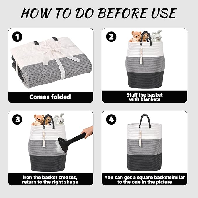 Woven Laundry Basket for Clothes,100 L Large Rectangle Laundry Hampers with Beads Tassel, Nursery Storage Basket for Toys, Tall Dirty Clothes Hamper for Bedroom Aesthetic, Laundry Room Organization