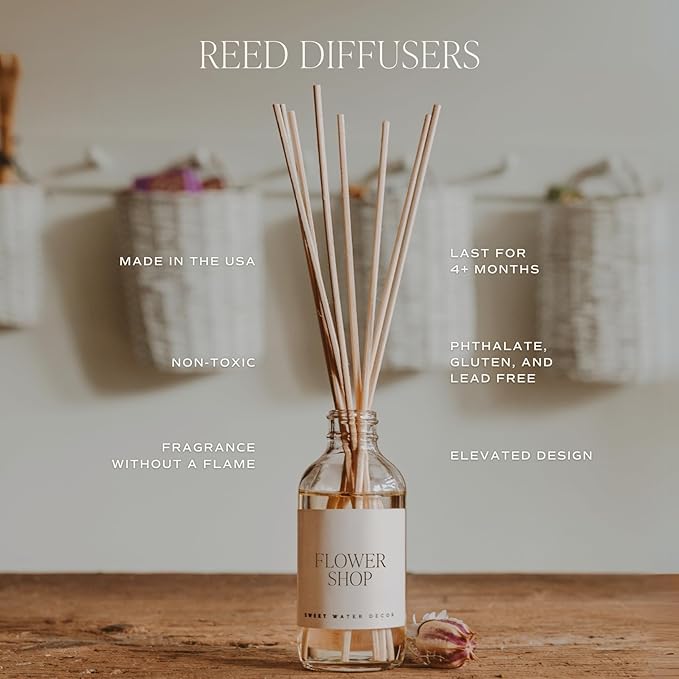 Sweet Water Decor Cashmere and Vanilla Reed Diffuser Set for Home - Milky Coconut, Soft Cashmere, Bourbon Vanilla, Sandalwood Scented Reed Diffusers - Lasts 4+ Months, Made in The USA