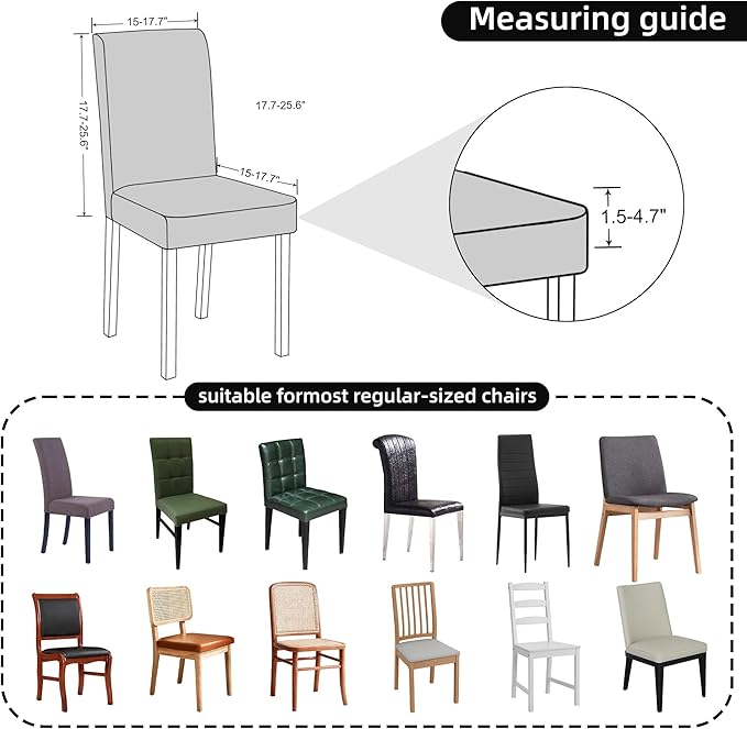 Christmas Chair Covers for Dining Chairs, Stretch Dining Covers, Dining Room Chair Covers Set of 4/6, Removable Washable Dining Chair Slipcovers for Home Hotel Banquet Holiday Decoration (1, 6pcs)