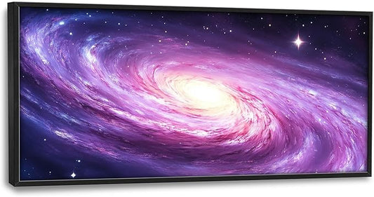 Lovira Outer Space Galaxy Large Wall Art Rustic Universe Starry Sky Canvas Wall Decor Pictures Prints Painting Framed Artwork for Living Room Bedroom Bathroom Kitchen Office 30"x60"