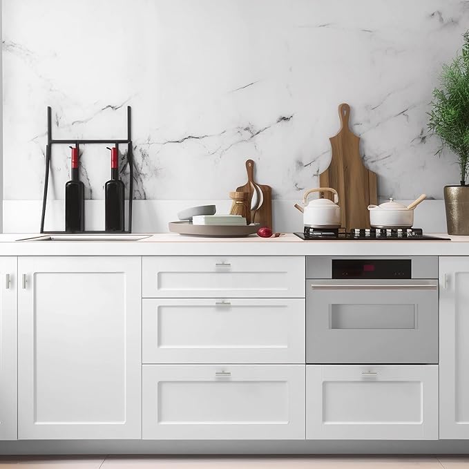 50 Pack Brushed Nickel Cabinet Knobs - Kitchen Cabinet Knobs Silver Cabinet Pulls for Kitchen Cabinet Drawer Stainless Steel Dresser Knobs for Cabinet Hardware 2in Length Single Hole T Bar