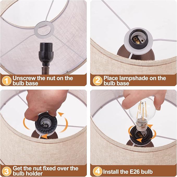 Touch Table Lamps Set of 2, 22" Tall Bedside Lamps with USB C+A Ports, 3-Way Dimmable Table Lamp, Nightstand lamps for Bedroom, Living Room, Office, Brown Lamps with Beige Lampshade, Bulbs Included