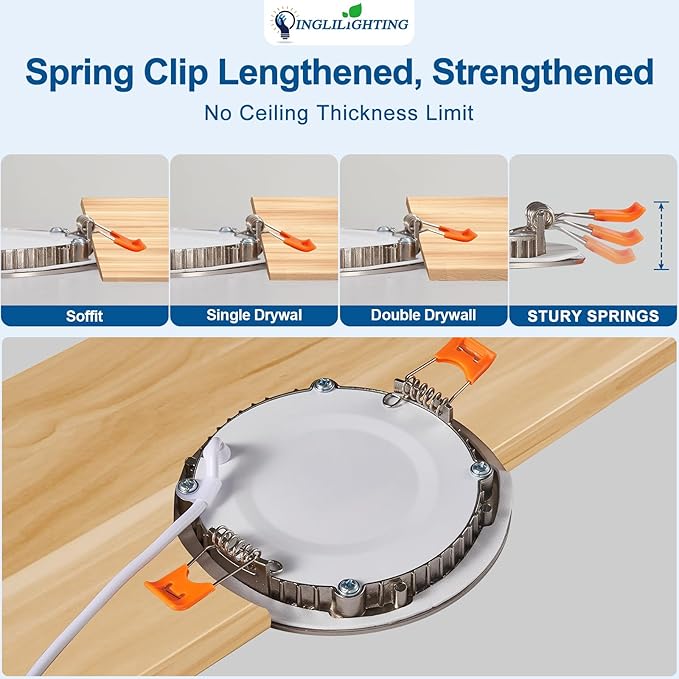 DLLT LED Recessed Ceiling Lights: 12 Pack 8 Inch 5CCT Ultra-Thin Lighting with Junction Box for Bedroom - 1800LM Brightness 18W Eqv 170W Dimmable Canless Wafer Downlight with ETL&FCC-Nickel Brush