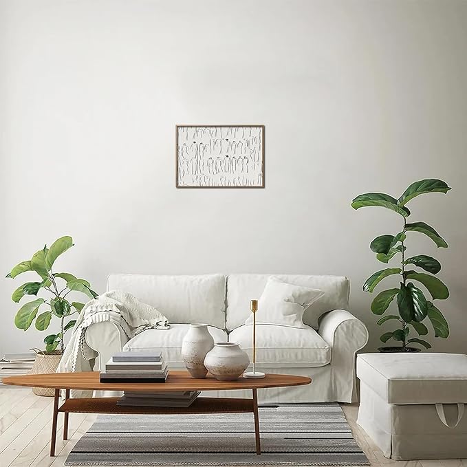 Uniro Neutral Sketch Art Prints, Vintage Abstract Figure Canvas Art, Minimalist Line Drawing for Gallery Wall Decor (8" x 10" - Unframed)