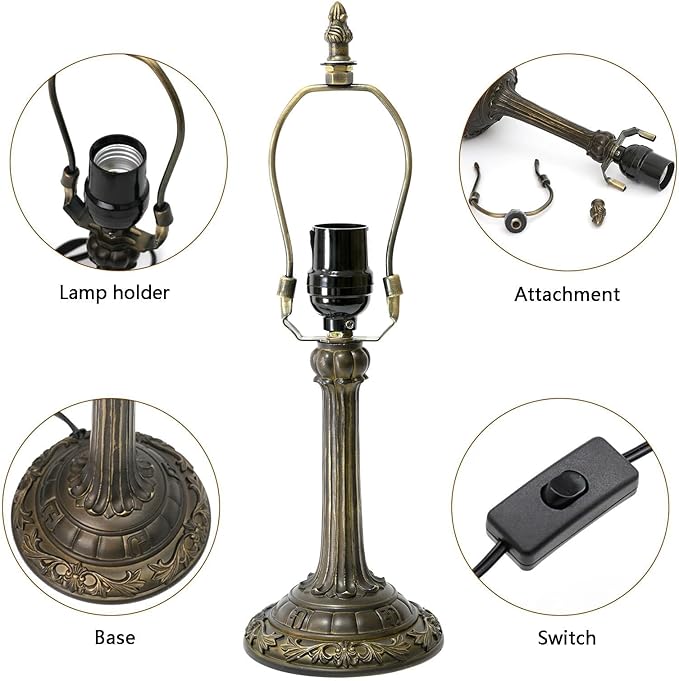 Tiffany Lamp 8 Inch Small Stained Glass Table Lamp with Roman Nordic Style Design Warm Color Reading Light Dining Rooms Bedrooms Offices Study Rooms Tiffany Style Retro Home Decoration Crafts (White)