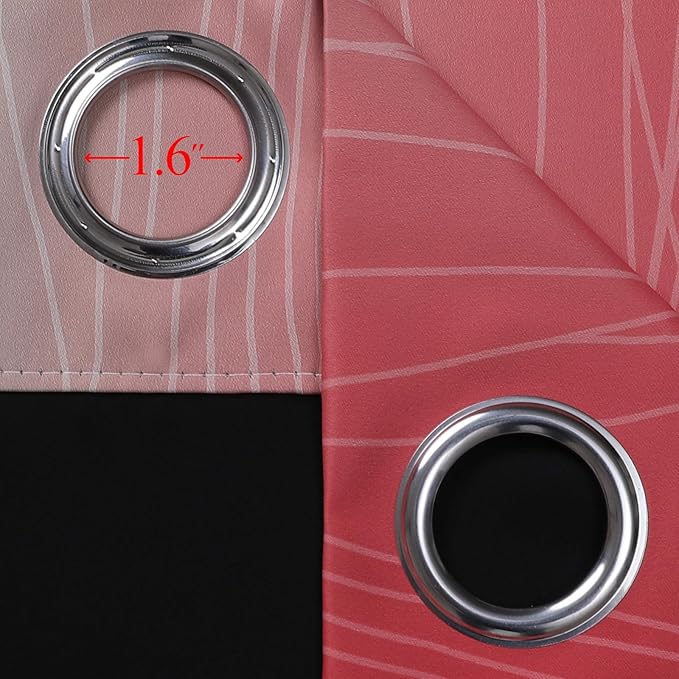 Estelar Textiler Red and Green Blackout Curtains for Kitchen 54 Inch Length, Full Room Darkening Gradient Grommet Drapes for Kids Room, Thermal Insulated Ombre Curtains for Bathroom, 52Wx54L, 2 Panels