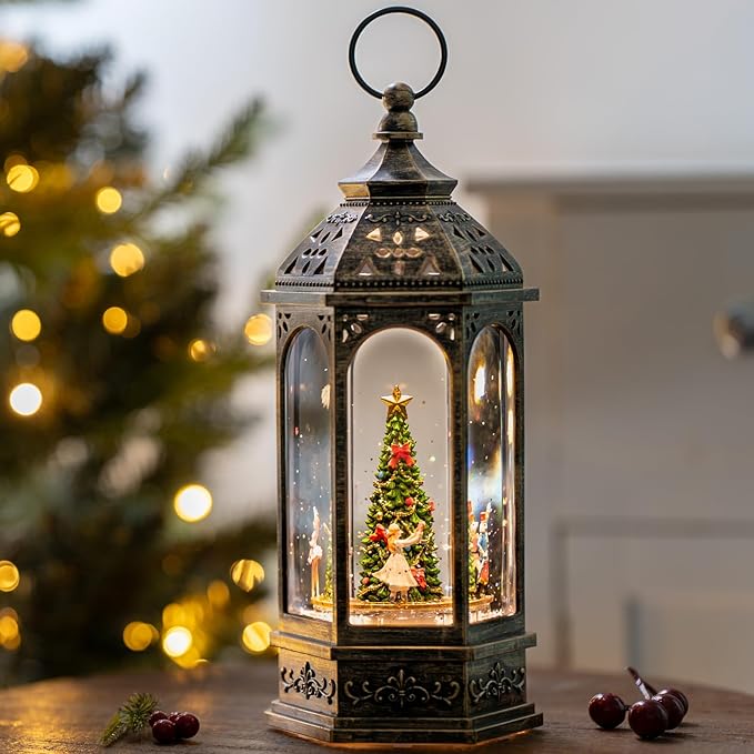 Christmas Snow Globes, Dancing Princess, Nutcracker and Mouse King Duel, Will Rotate Around The Christmas Tree, Holiday Decorations Gifts for Family, Children or Friends