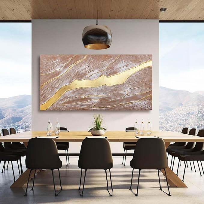 Contemporary Wall Art Abstract Canvas Wall Pictures Neutral Wall Poster Prints 24"x48" Wall Decorations for Bedroom Office Decor