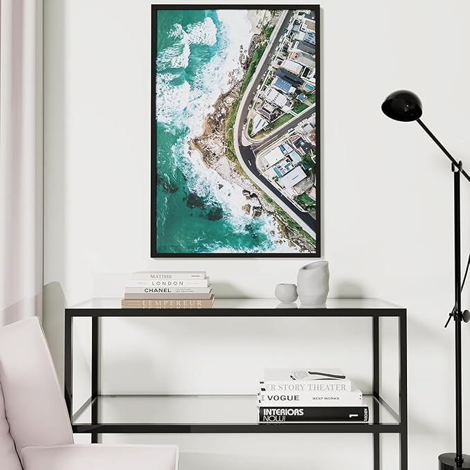 Vittanly 24x36 Picture Frame with Plexiglass - Large Black Poster Frame for Wall Display - Includes 20x30 Mat, Made of Durable PVC Design - 2 Pack