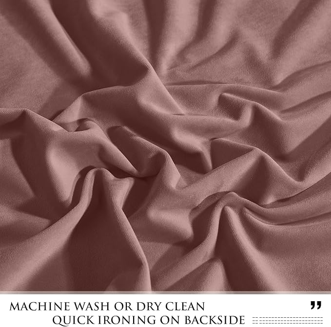 StangH Luxury Velvet Curtains 96 inches - Wild Rose Vertical Drapes Light Dimming Energy Saving for Girls Bedroom, Privacy Panels Elegant Home Decor Back Tab for Hallway, W62x L96, Set of 2