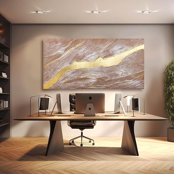 Contemporary Wall Art Abstract Canvas Wall Pictures Neutral Wall Poster Prints 24"x48" Wall Decorations for Bedroom Office Decor