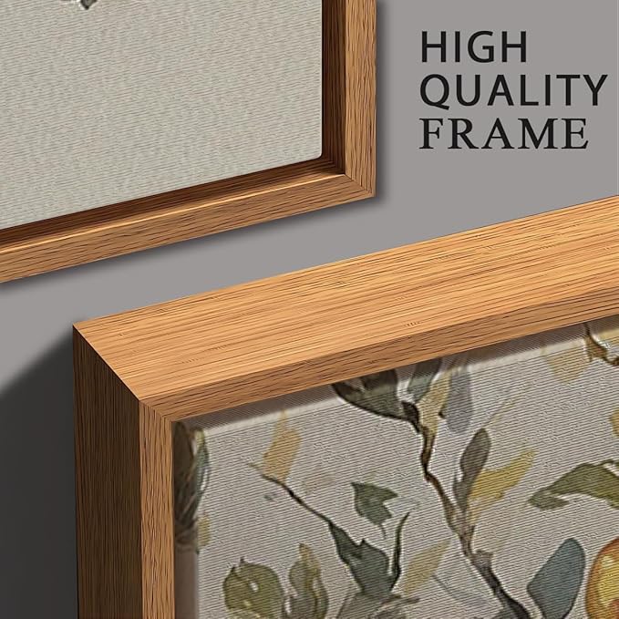 IAPTTOP Large Neutral Botanical Wall Art 16x24 Inch Beige Fall Wood Tree Canvas Wall Decor Rustic Farmhouse Leaves Wall Painting Art Print for Kitchen Living Room Set of 3