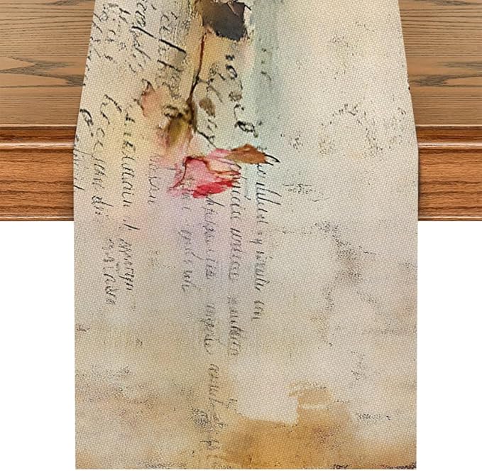 ANNA QUEEN Flowers Table Runner 13 x 72 Inch for Dining Table, Table Runner for Seasonal Autumn Kitchen Dining Table Decoration for Home Party Decor Thanksgiving Harvest