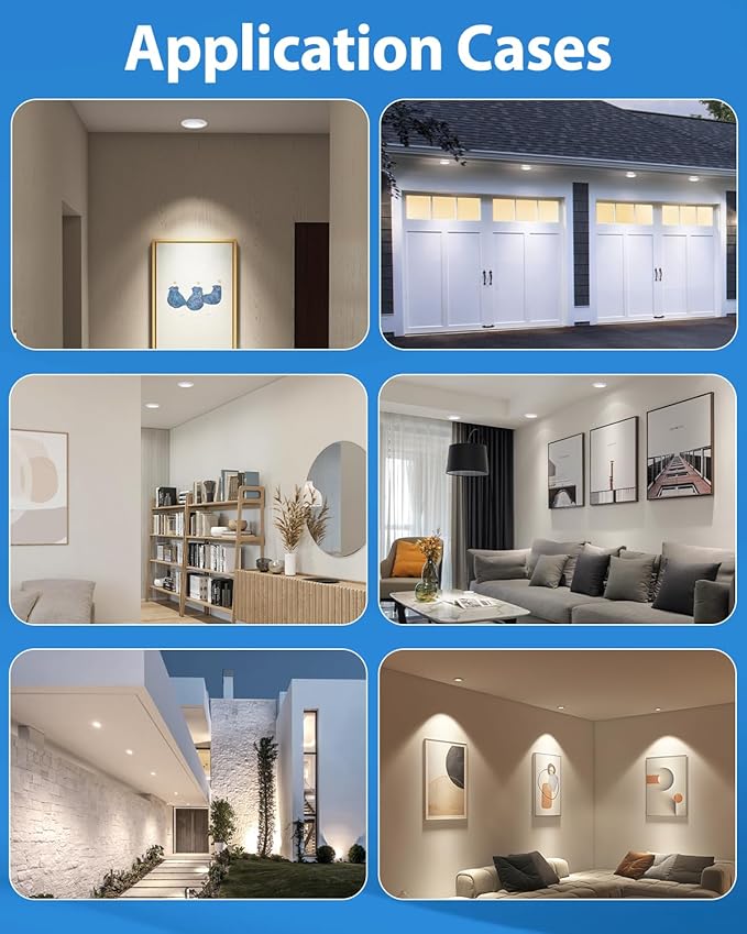 Recessed Lighting 4 inch Gimbal 9W 5CCT Swivel Ceiling Eyeball Spotlight 4inch Dimmable Recessed Lights, Soffit Indoor Directional Lighting, 90° Tilt and 360° Rotation White 2 Pack