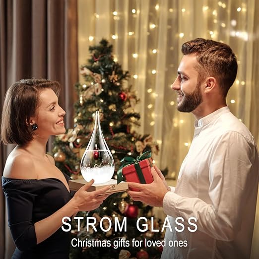 Birthday Gifts for Men Women Storm Glass Weather Predictor, Storm Glass Weather Forecast, Decorative Weather Snow Globe,Decorative Glass Bottles for Home and Office
