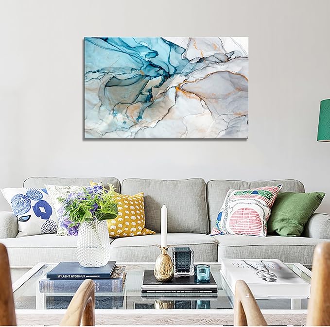 DZL Art A73881 Framed Wall Art Colorful Abstract Painting Background Canvas Wall Art Print Painting for Wall Decor Home Decor