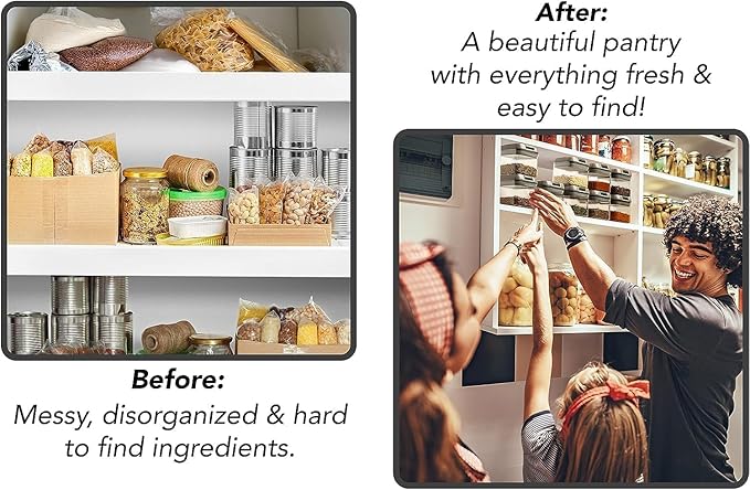 Shazo 9 PC Airtight Food Storage Containers - BPA Free Clear Plastic Snack & Spice Containers with Easy Lock Lids - Kitchen and Pantry Organization for Herbs, Coffee, Tea - 0.5L / 2.1 Cups