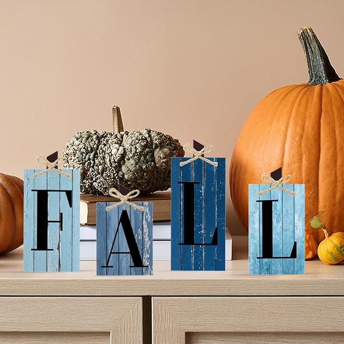 Blue Fall Decor Blue Thanksgiving Decorations Fall Decorations for Home Farmhouse Autumn Kitchen Harvest Party Decor for Table Centerpiece