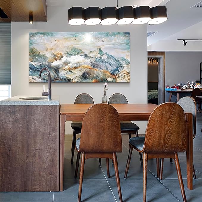 Wapluam Abstract Canvas Wall Art For Living Room Large Wall Decor For Bedroom Office Wall Decor Mountain Landscape Wall Painting Framed Pictures Decor Artwork Farmhouse Home Decorations 20"X40"