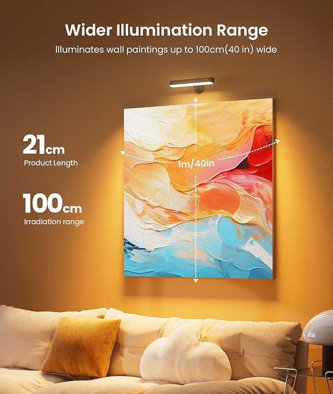 Wall Sconce with 7500mAh Rechargeable Battery LED Wall Light for Bedroom with Remote Control, 3 Colors Wireless Wall Lamp 360° Rotation Dimmable Brightness with 15 RGB Colors,Black,1 Pack