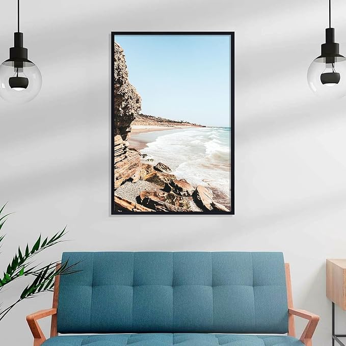 Vittanly 24x36 Picture Frame with Plexiglass - Large Black Poster Frame for Wall Display - Includes 20x30 Mat, Made of Durable PVC Design - 2 Pack