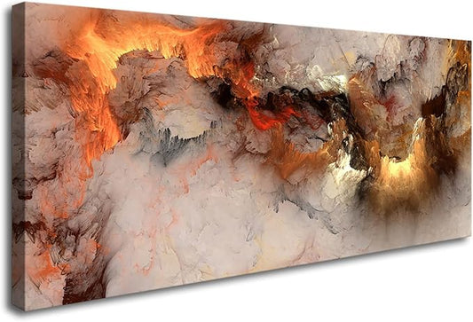 YYYYHPP YP1075 Abstract Clouds Modern Wall Art Decor Orange Abstract Poster Art abstract wall art for living room Bedroom Kitchen Home and Office Wall Decor