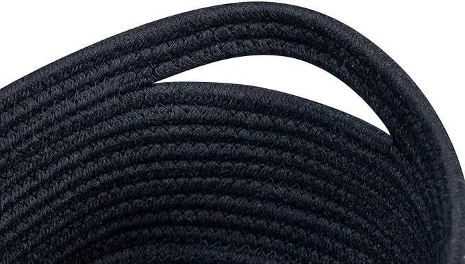 CubesLand Cute Black Basket Bins,Small Woven Storage Baskets for Shelf,Baby Nursery Basket Bin,Cube Organizer Basket Bin,Soft Toys Storage Basket,Home Decor Organization Bins 12 x 8 x 5 inches