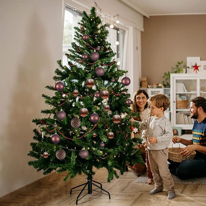 Halloween Balls Tree Ornaments, Shatterproof Christmas Decorations Set with Reusable Hand-held Gift Package for Holiday Xmas Tree Decor (100, Brown)