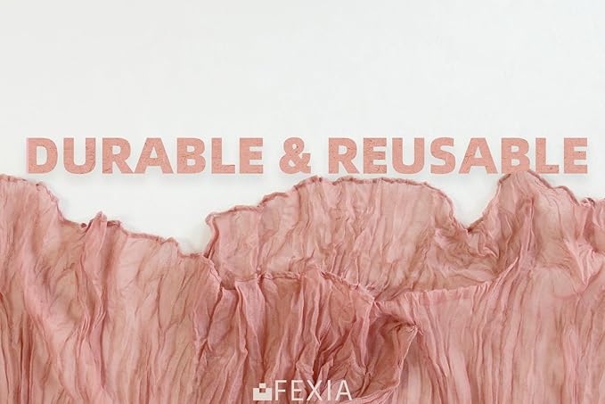 FEXIA Dusty Rose Pink Table Runner Cheesecloth for Valentines Day Decorations 35x120 Inches Spring Easter Table Runner for Wedding Decor Reception Bridal Shower Centerpiece Engagement Decoration