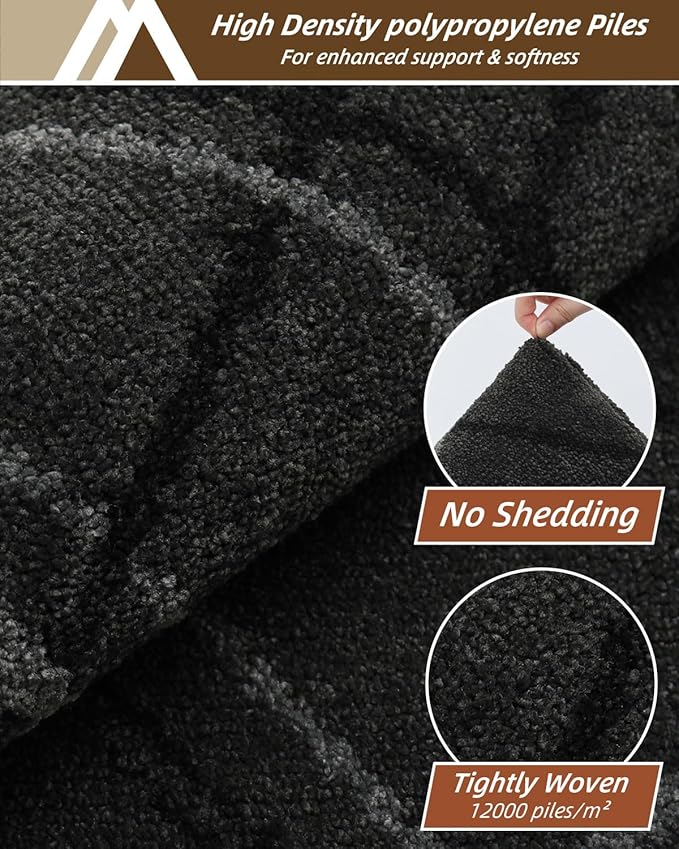 COSY HOMEER Kitchen Mats, 2 PCS Kitchen Rug Non Slip Washable, Absorbent Runner Rugs for Kitchen Floor, Polyester Kitchen Sink Rug 24"x36" + 24"x60"(Dark Gray)