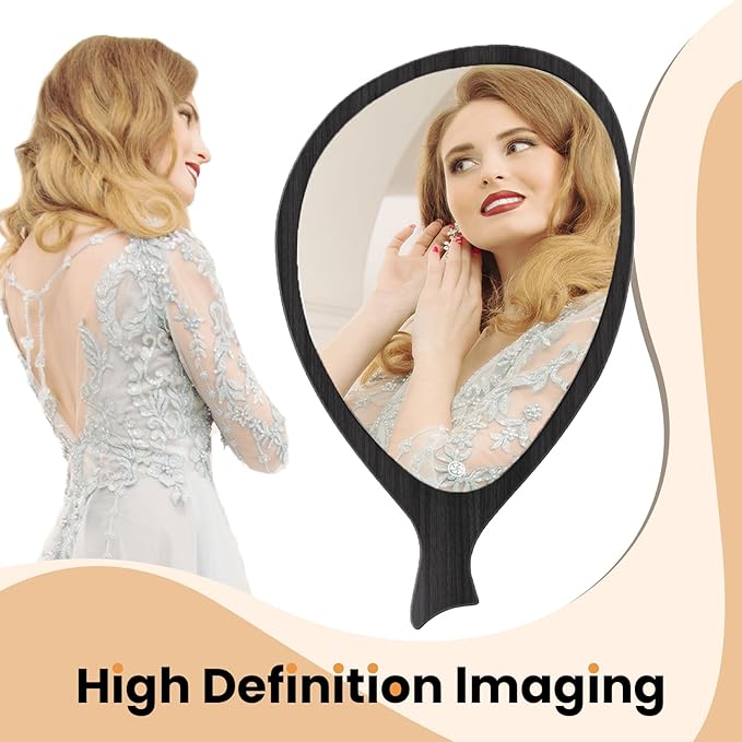 Irregular Asymmetrical Wall Mirror for Living Room Bathroom Entryway, Modern Decorative Mirror Hanging (Hook Style, 30'' x 18'' Walnut