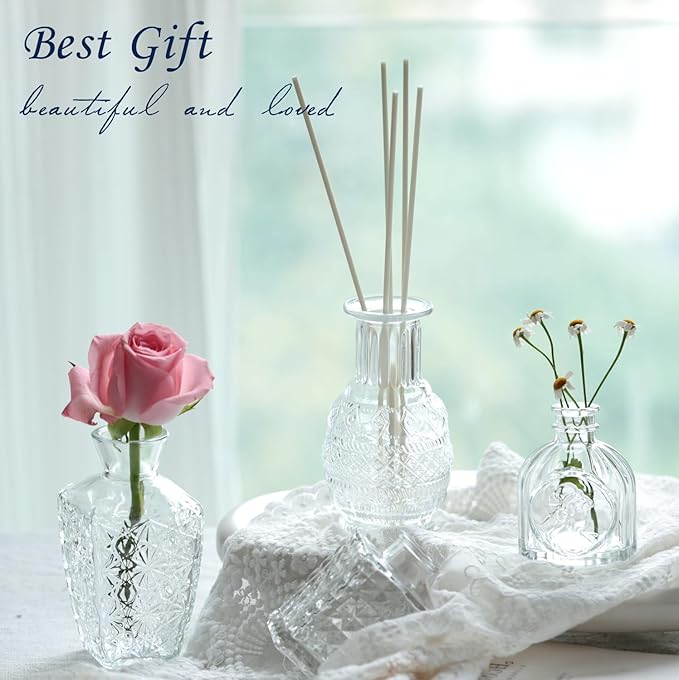 Bud Vases Set of 40 Pcs,Small Flower Vases for Centerpieces,Glass Bud Vase in Bulk,Vintage Bud Vase for Wedding Table Centerpieces Decoration, Home Table Party Decor, Christmas,Anniversary,Clear