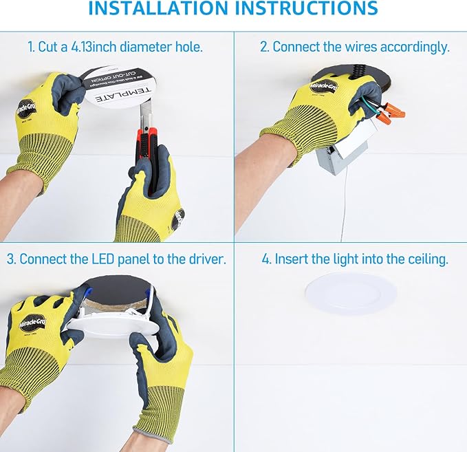 TORCHSTAR Basic Series 12-Pack 4 Inch Ultra-Thin LED Recessed Lighting with Junction Box, CRI90, Aluminum, 5000K Daylight, 5%-100% Dimmable Slim Recessed Downlight, 9W 810LM, ETL and Energy Star