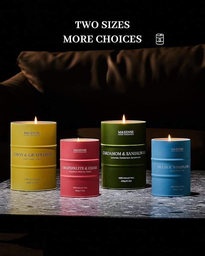 M&SENSE Coffee Cappucina Large Scented Candles, Soy Natural Wax Candle 21.2oz 120 Hours Long Lasting Burning, Strong Coffee Aroma Candle Unique Housewarming Appreciation Gifts