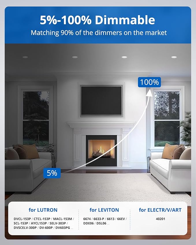 6 Inch LED Recessed Ceiling Light, 12W Dimmable Canless Wafer Downlight, Damp-Rated for Kitchen Living Room Basement Bathroom, Ultra Thin with Junction Box, 1000LM 7CCT 2700K-6500K, 20 Pack