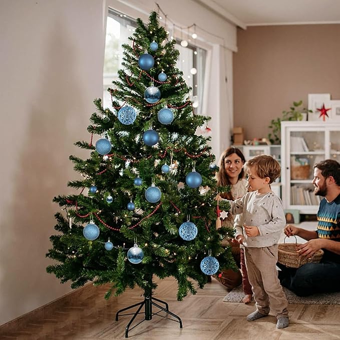 Christmas Balls Tree Ornaments, Shatterproof Christmas Decorations Set with Reusable Hand-held Gift Package for Holiday Xmas Tree Decor (100, Navy Blue)