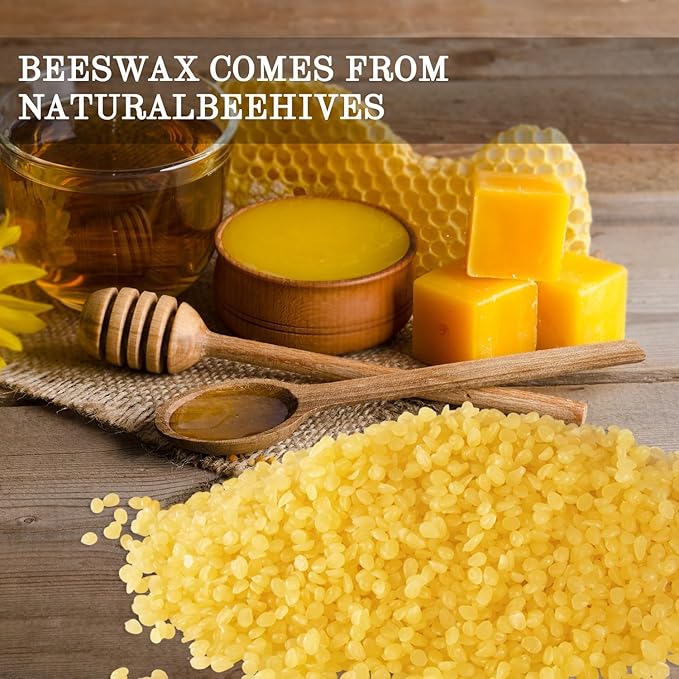 5-lb Pure Yellow Beeswax pellets - for Candles in All Shapes and Sizes, Beeswax Balm, Lip Balm, soap Making Supplies,Craft Projects DIY (80 oz.)