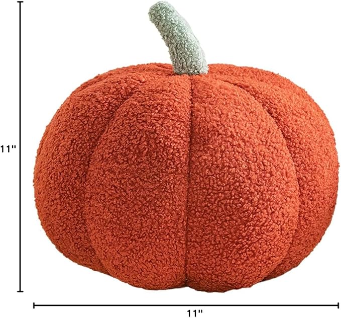 3D simulated pumpkin pillow plush pillow sofa cushion (11inch, Red)