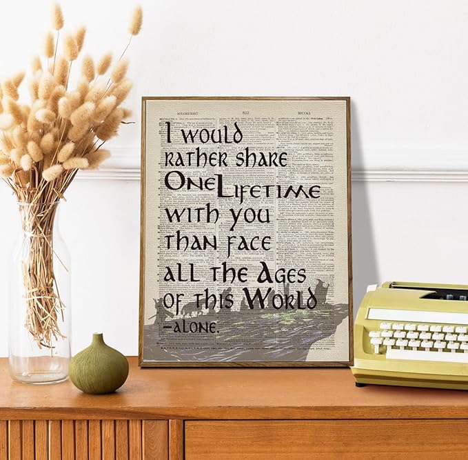 Lord of the Rings Framed Poster - 'I Would Rather Share One Lifetime - Arwen', LOTR Birthday Decor, 12x15