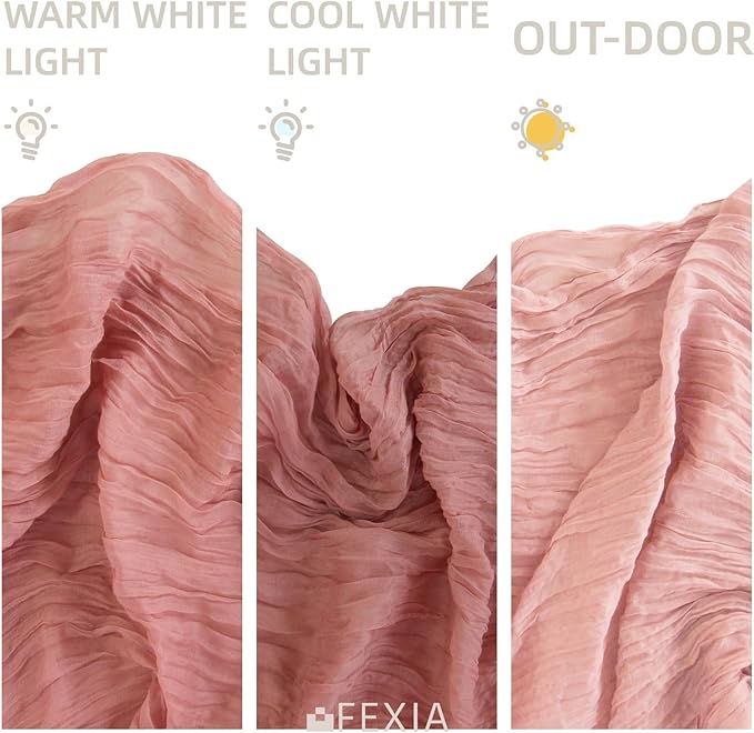 FEXIA Dusty Rose Pink Table Runner Cheesecloth for Valentines Day Decorations 35x120 Inches Spring Easter Table Runner for Wedding Decor Reception Bridal Shower Centerpiece Engagement Decoration