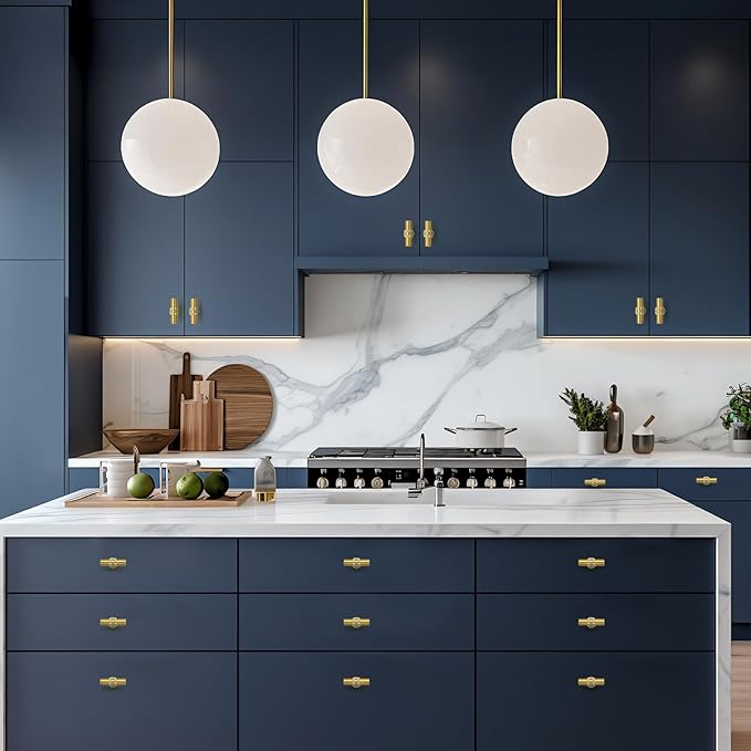 15 Pack Brushed Brass Cabinet Knobs - Gold Kitchen Cabinet Knobs Cabinet Pulls for Kitchen Cabinet Drawer Stainless Steel Dresser Knobs for Cabinet Hardware 2in Length Single Hole