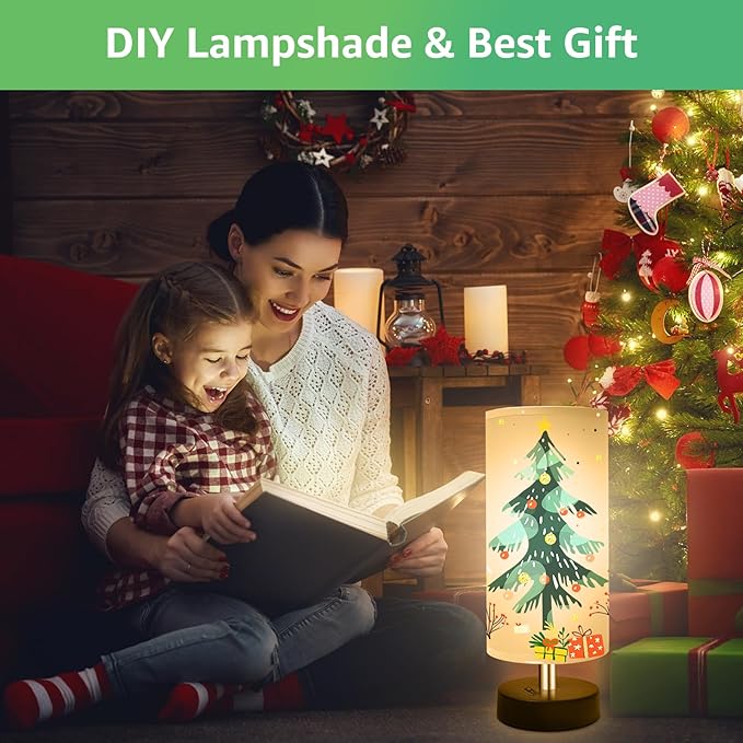 Small Lamp for Bedroom, Bedside Lamps for Night Stands, Mini Minimalist Table Lamp with Round Gray Fabric Shade, 11.4 Inch Desk Reading Lamp for Dorm Room Living Room Office Room, 2 Pack